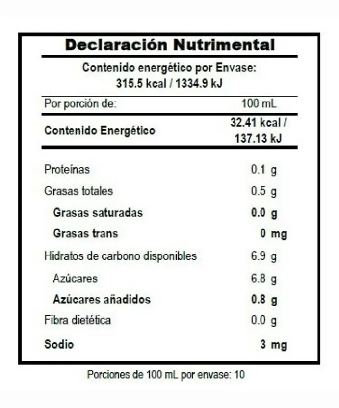 Kombucha de Jengibre - Detalle de etiqueta